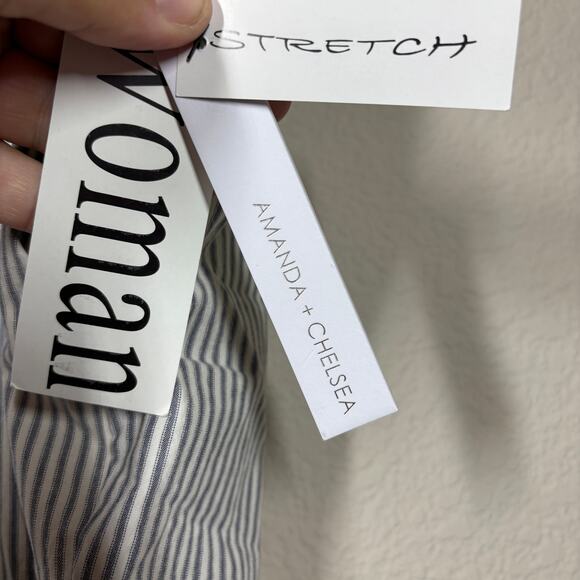 Amanda & Chelsea Plus 18W Contemporary Fit Ankle Pants Low Rise Gray Stripe - Picture 6 of 11